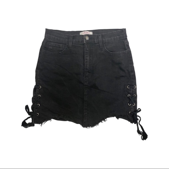 Black Denim Skirt - Picture 1 of 4